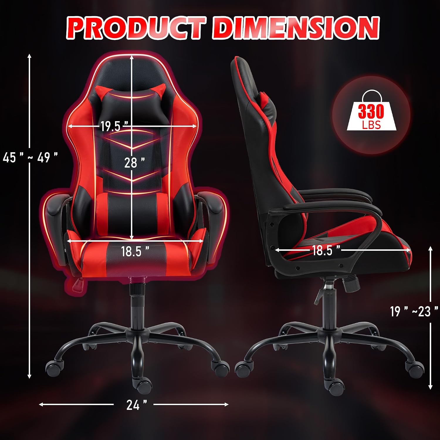 Chaise de jeu ergonomique roug - Massage avis et prix